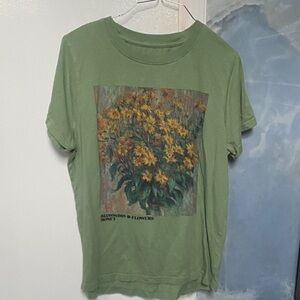 Primark Green Short Sleeve Tee with Floral Print New (not my style anymore)